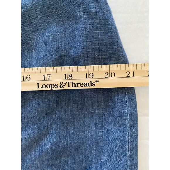 VTG IC Collection Lagenlook Asymmetrical Linen Chambray Zip Shirt Skirt Set XL - Picture 6 of 14